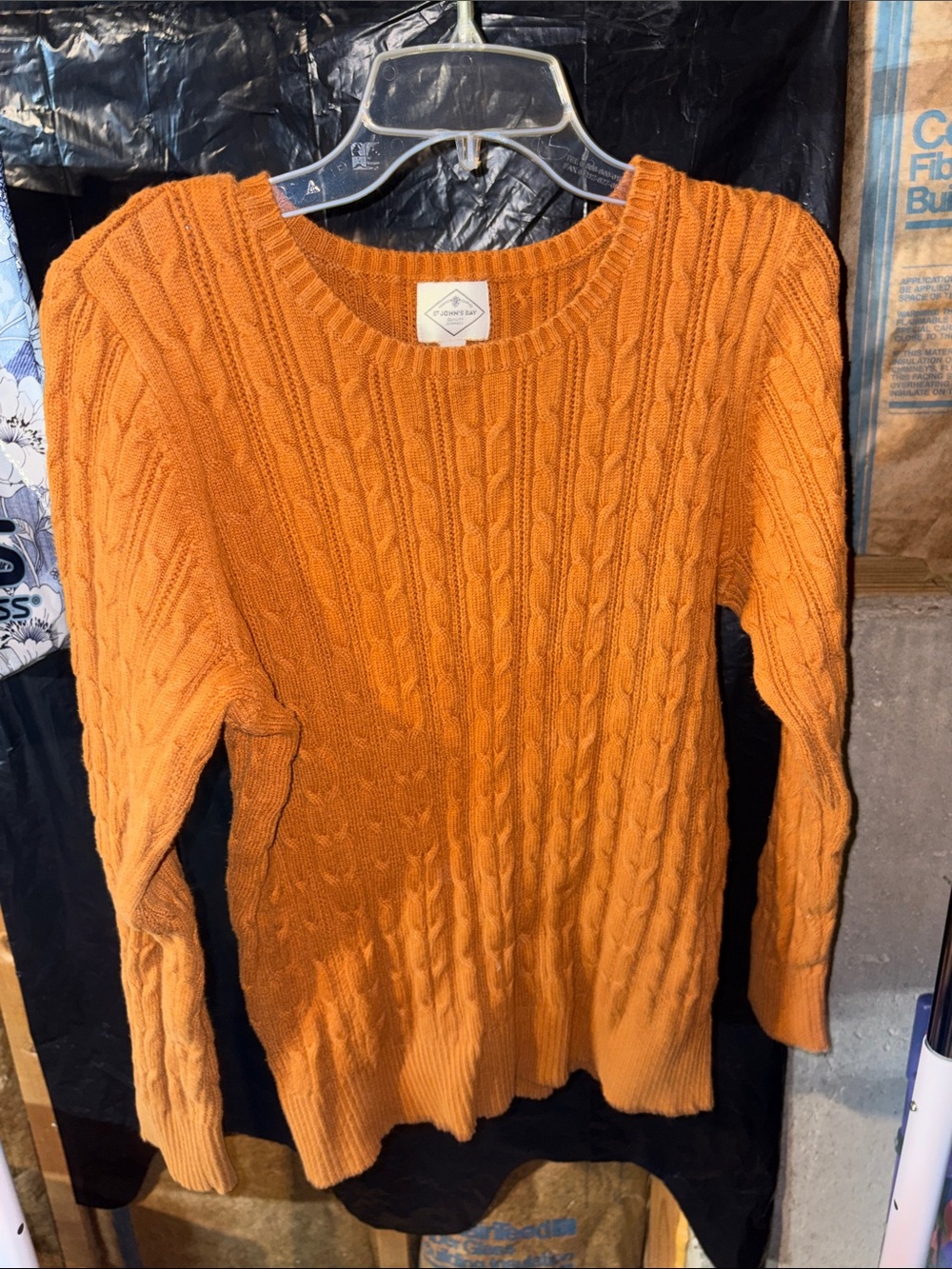 St. John's Bay Orange Cable-Knit Crewneck Sweater